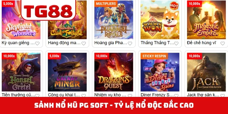 Sảnh nổ hũ PG Soft